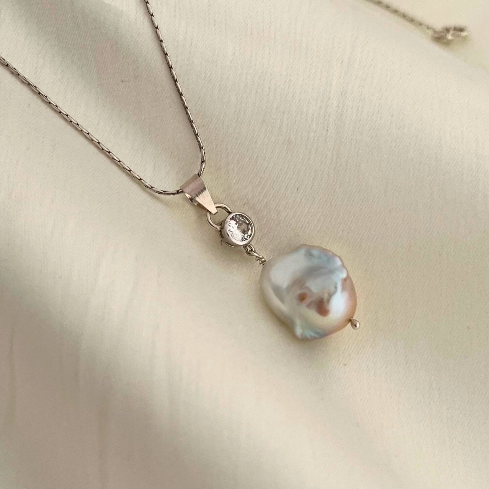 Premium Baroque Pearl Pendant Set in 925 Sterling Silver | CherishBox