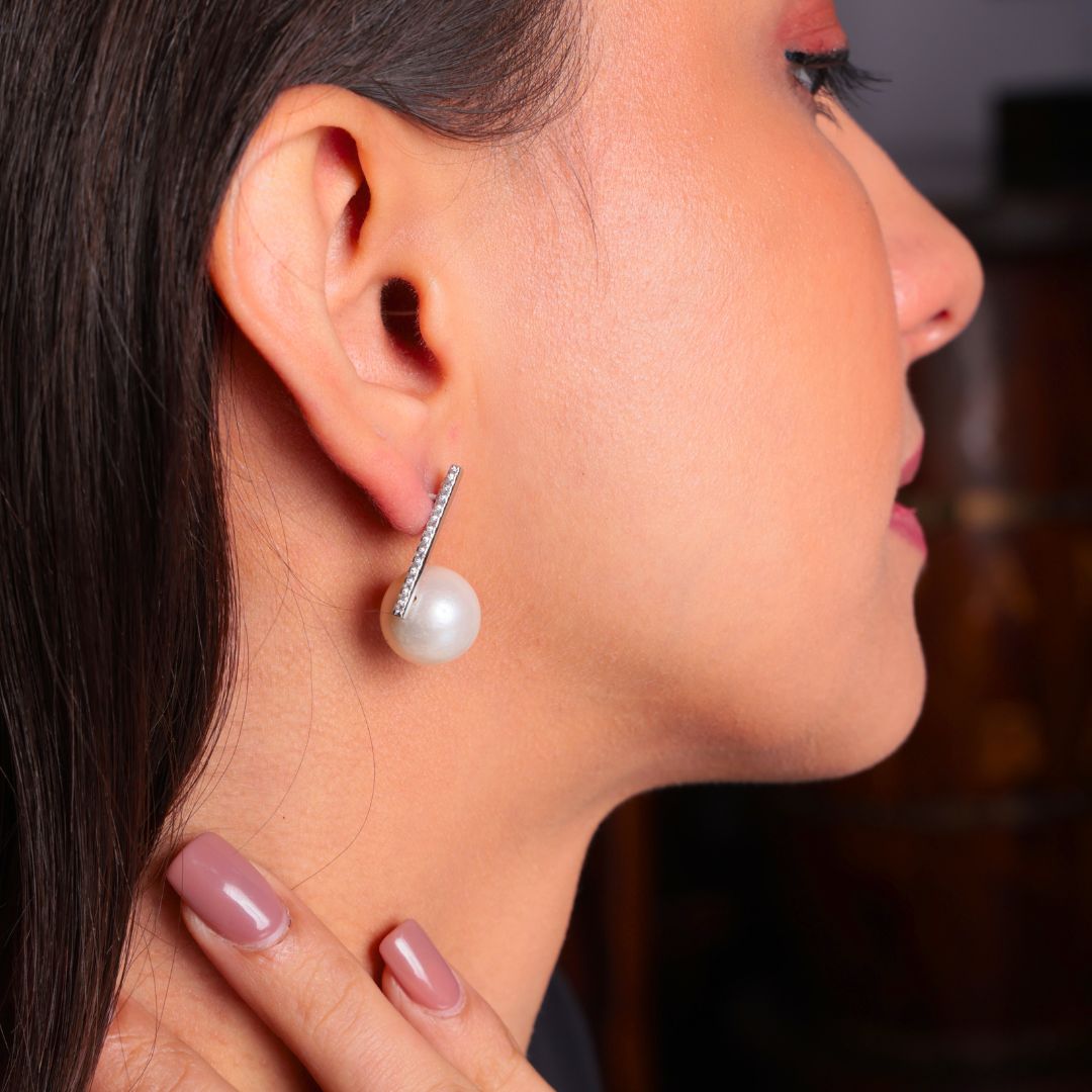 Star Dust Real Pearl Earrings | Sterling Silver Minimal Drop Earrings  CherishBox