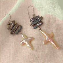 The Black BIWA Cross Pearl Dangler