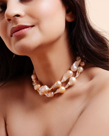 Two Layer Baroque Real Pearl Choker Necklace- CherishBox