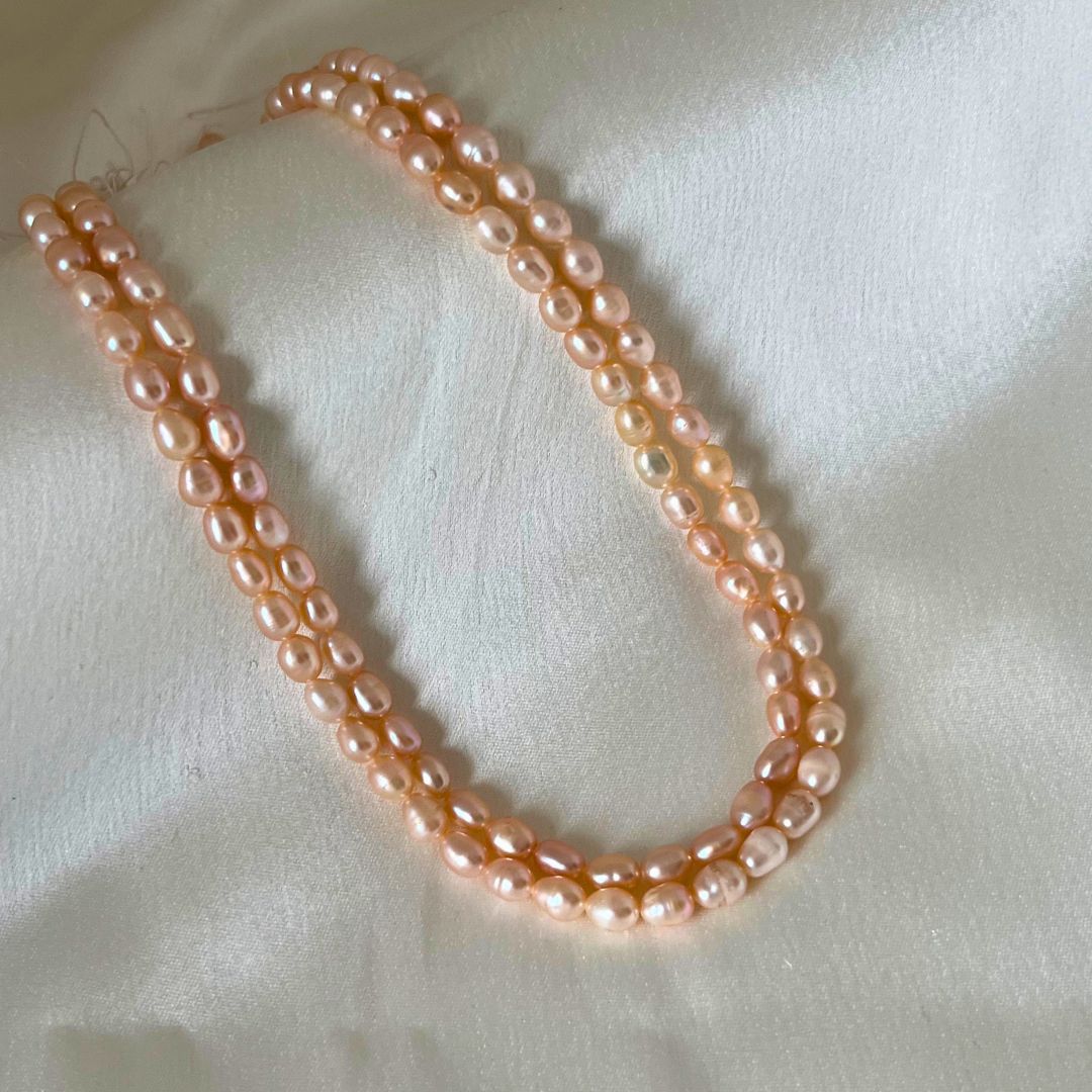Two Layer Peach Pearl Necklace - CherishBox 