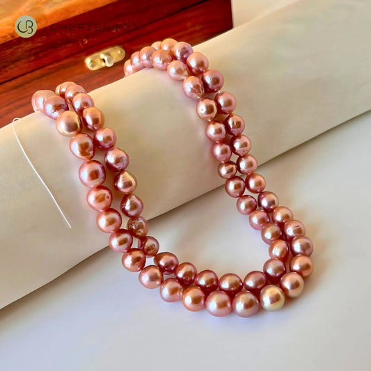 Two layered Pink baroque pearl necklace - CherishBox