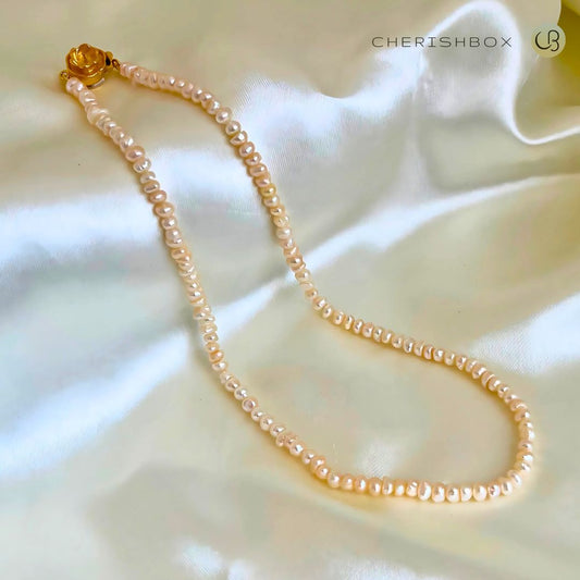 Unshaped White Real Pearl Necklace - CherishBox