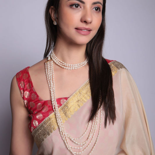 Festive Vibes Multi-Long Layered Oval Pearl Necklace