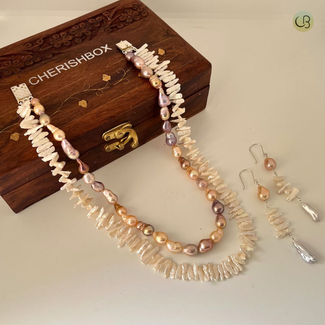 Real Pearl Necklace Set - CherishBox