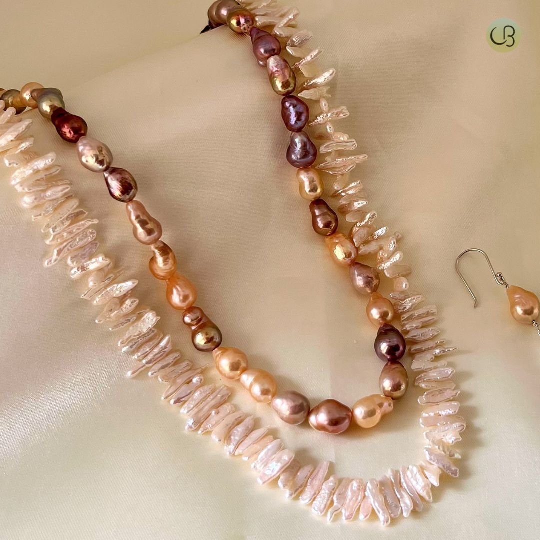 Modern Tribal Style Pearl Necklace Set