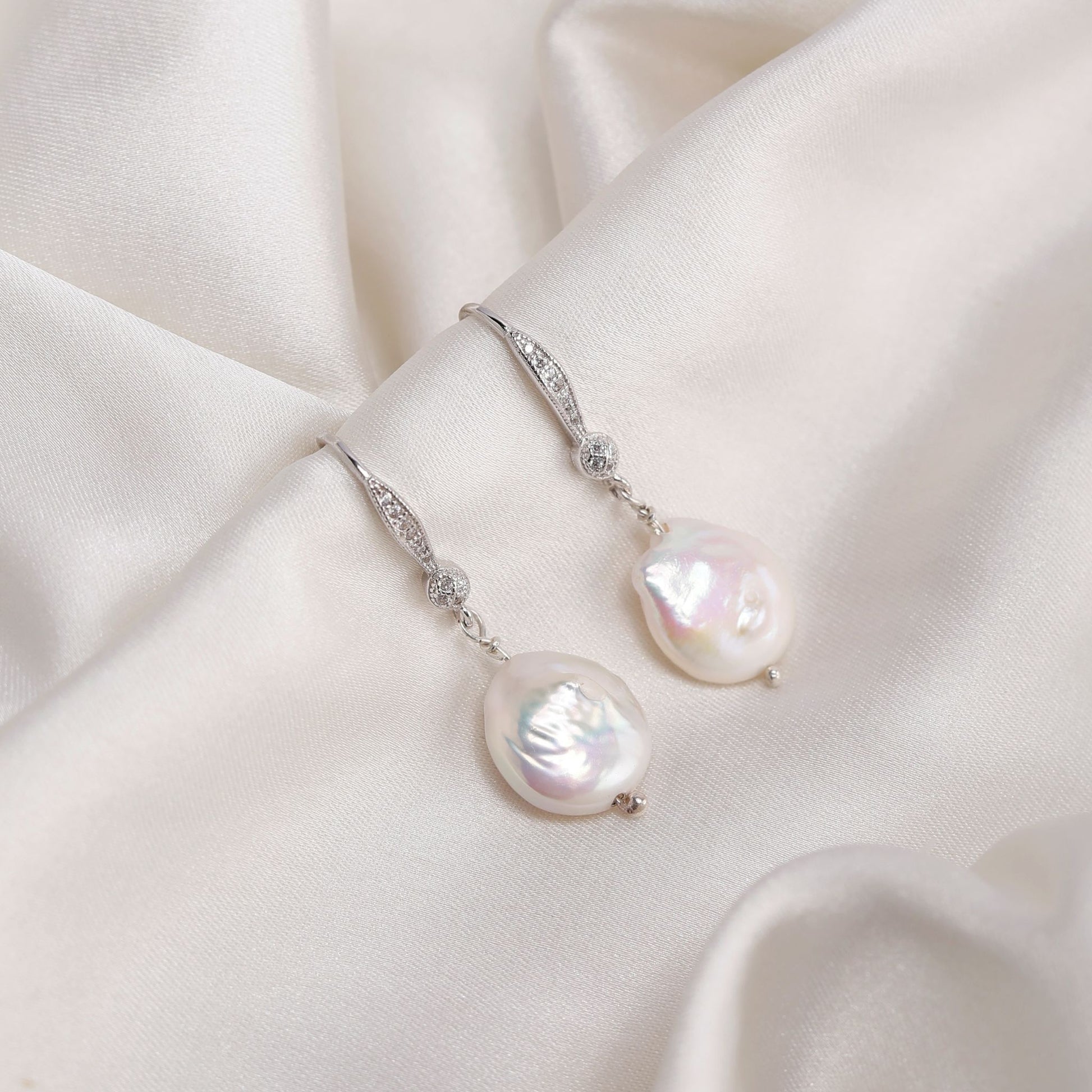 Silver Coin Pearl Earring - CherishBox 