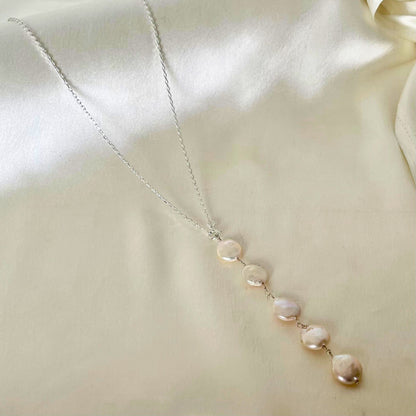 Falling Gracious 5 Coin Pearl Drop Necklace Set- CherishBox