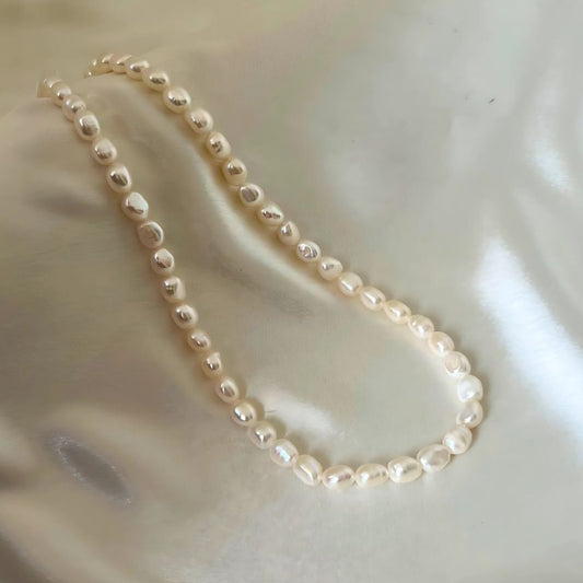 Classic White Tumble Pearl Necklace