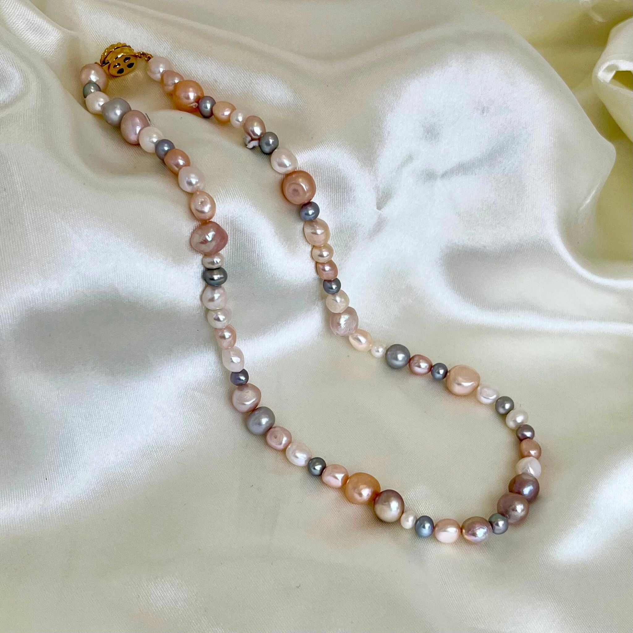 Elegant White Freshwater Oval Shape Pearl Necklace – Mangatrai Gems & Jewels  Pvt Ltd