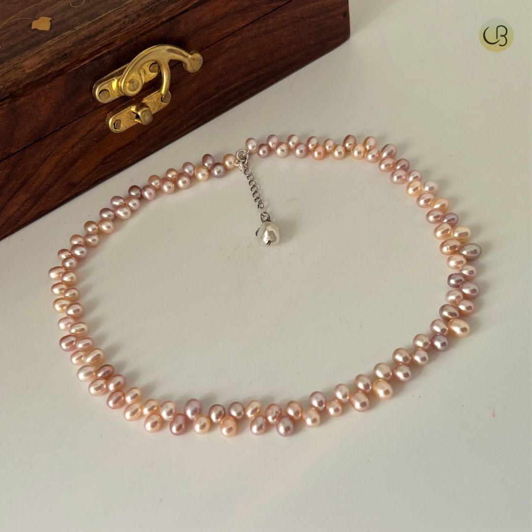 Fancy Peach Pearl Necklace - CherishBox