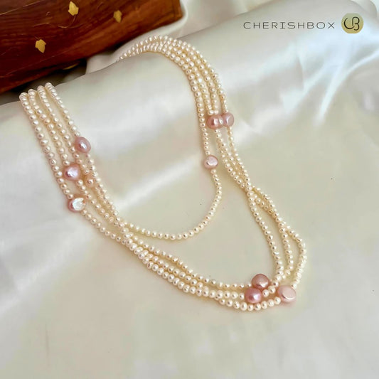 White Long Layered Pearl Chain ( 72inch) - CherishBox