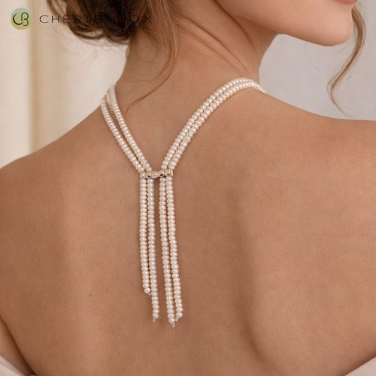 White pearl necklace for wedding CherishBox