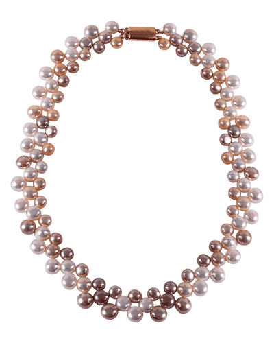 Zig Zag Real Button Pearl Necklace Set - CherishBox