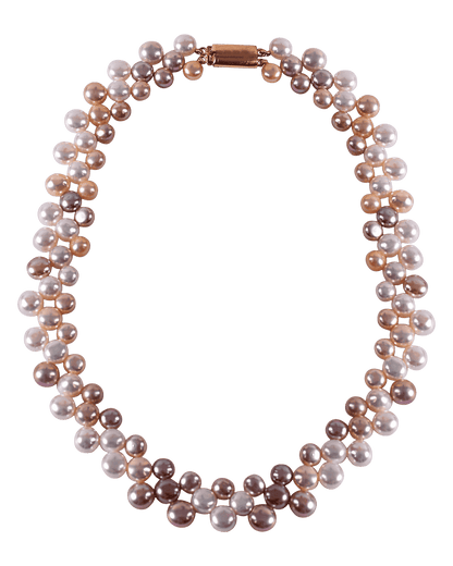 Zig Zag Real Button Pearl Necklace Set - CherishBox