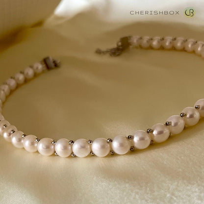 Zig Zag pearl Choker Necklace - CherishBox