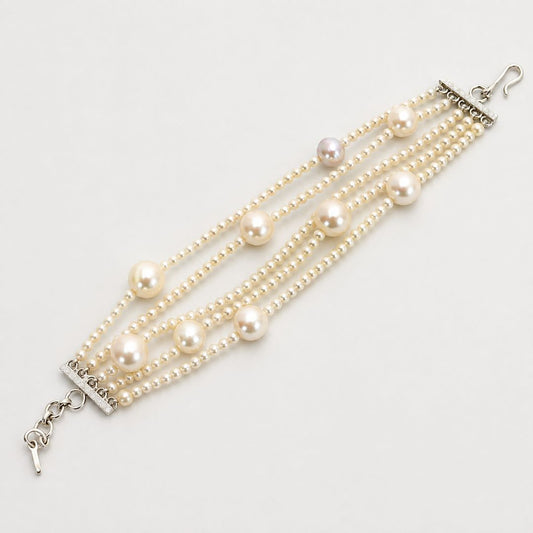 Élan Pearl Convertible 5-Layer Choker & Bracelet
