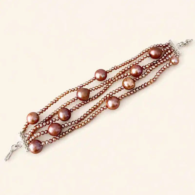 Élan Rosé Convertible 5-Layer Pearl Choker & Bracelet