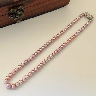 Margaric Pink Graded Pearl Necklace - CherishBox Real Pearl Jewellery