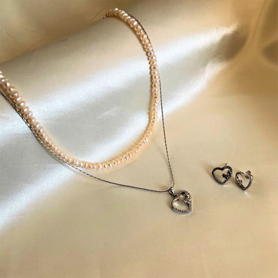 Silver Heart Pendant Set - CherishBox