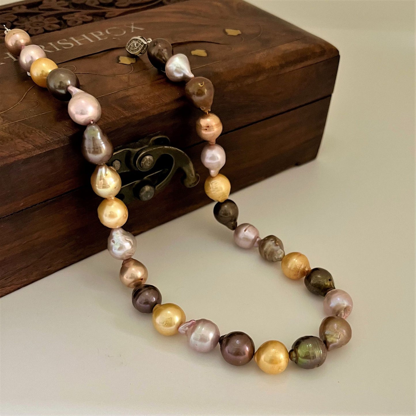 Baroque Pearl Necklace in Shade of Gold - CherishBox  