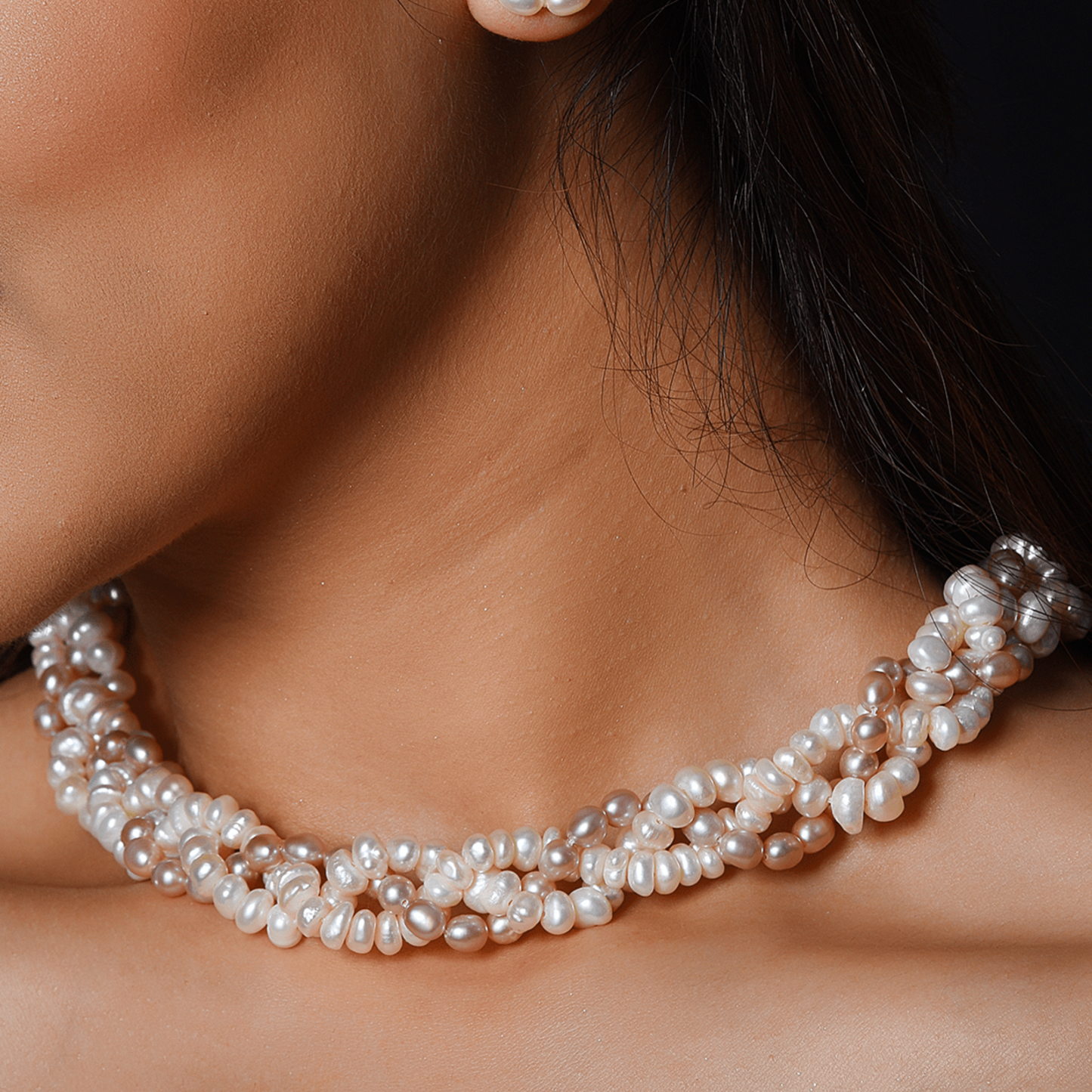 3 layer Twisted Pearl Necklace - CherishBox