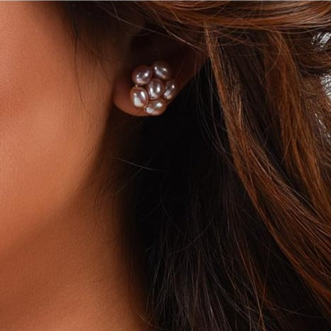 Buy 18K Yellow Gold Sun Flower Pearl Stud Earrings,golden Pearl Stud Earring  With Diamonds,dual-use Pearl Diamond Earring Online in India - Etsy