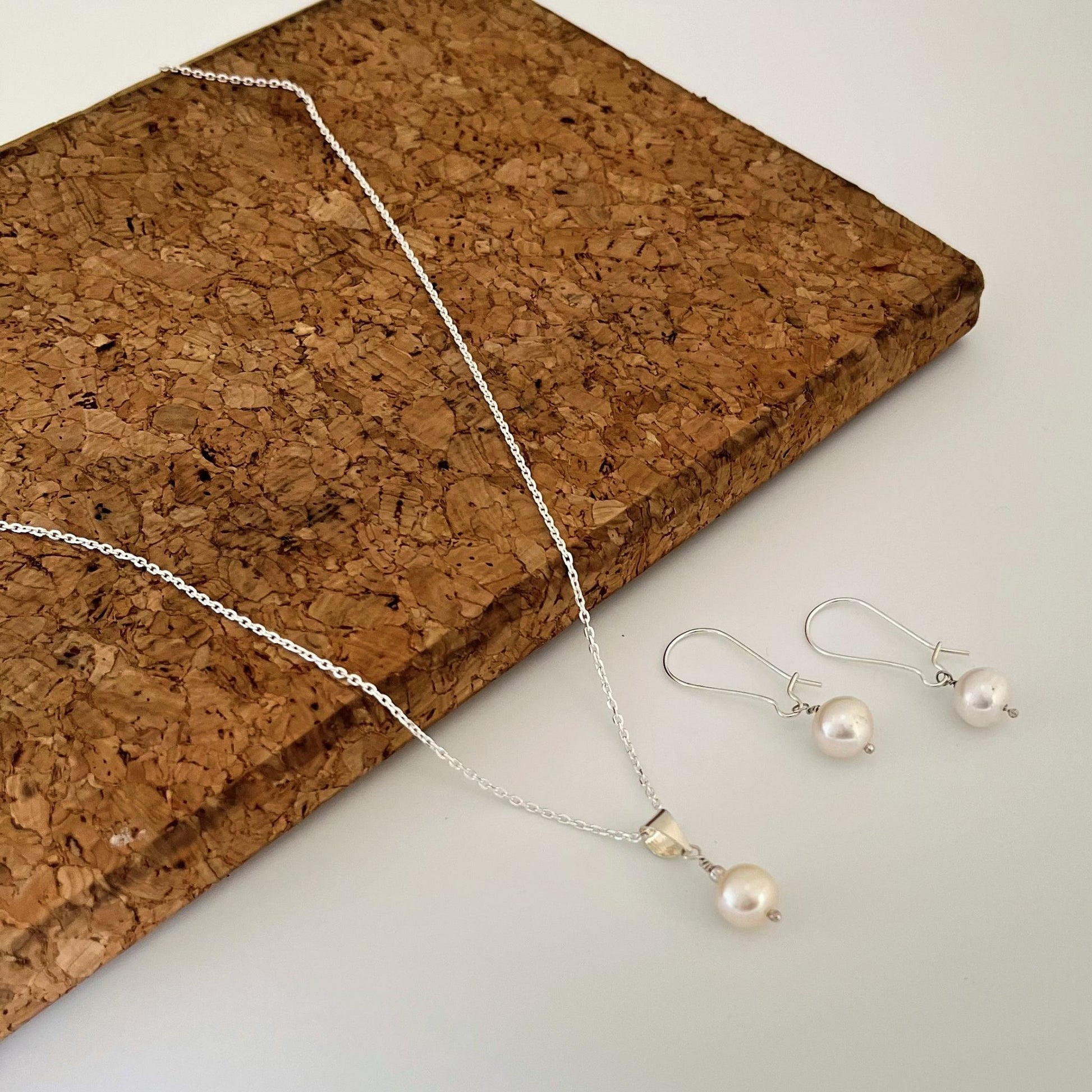 Pearl Pendant Set with Earrings - CherishBox