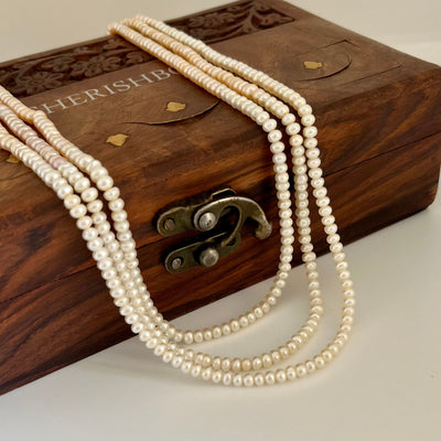 Multilayer Multicolor Three Layer Pearl Necklace 