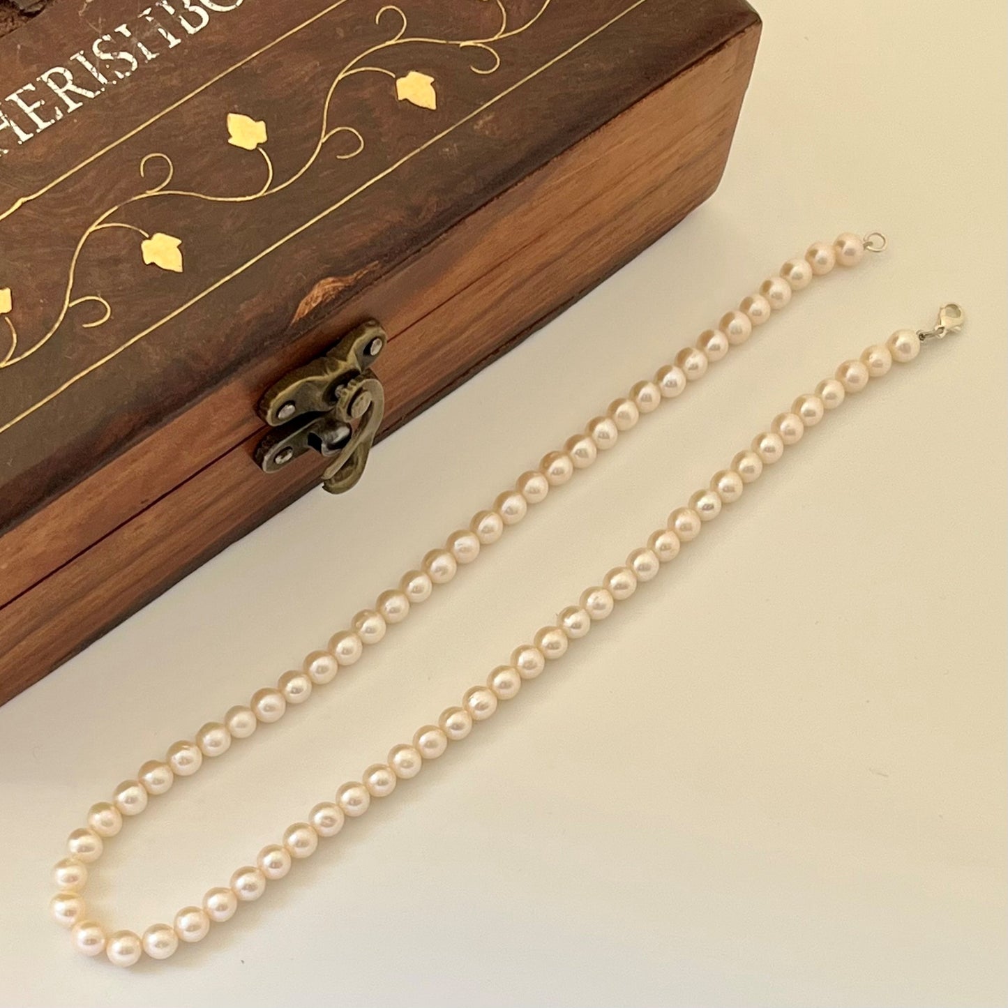Classic 5mm Milky White Round Real Pearl Necklace - CherishBox Premium Pearl Jewellery