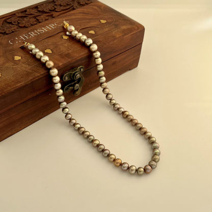 Single Layer gold Pearl Necklace - CherishBox