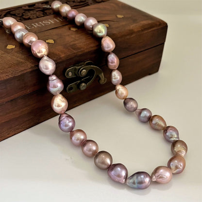 Lavender Baroque Pearl Necklace 