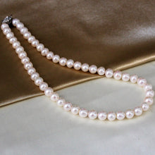 8mm white round real freshwater pearl necklace - CherishBox