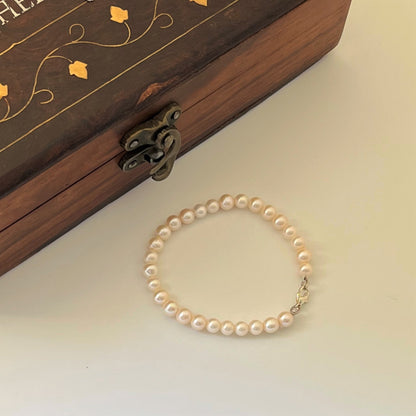 Classic 5mm White Round Pearl Bracelet - CherishBox