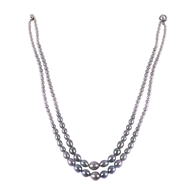 2 layer Graded Grey Pearl Necklace  - CherishBox