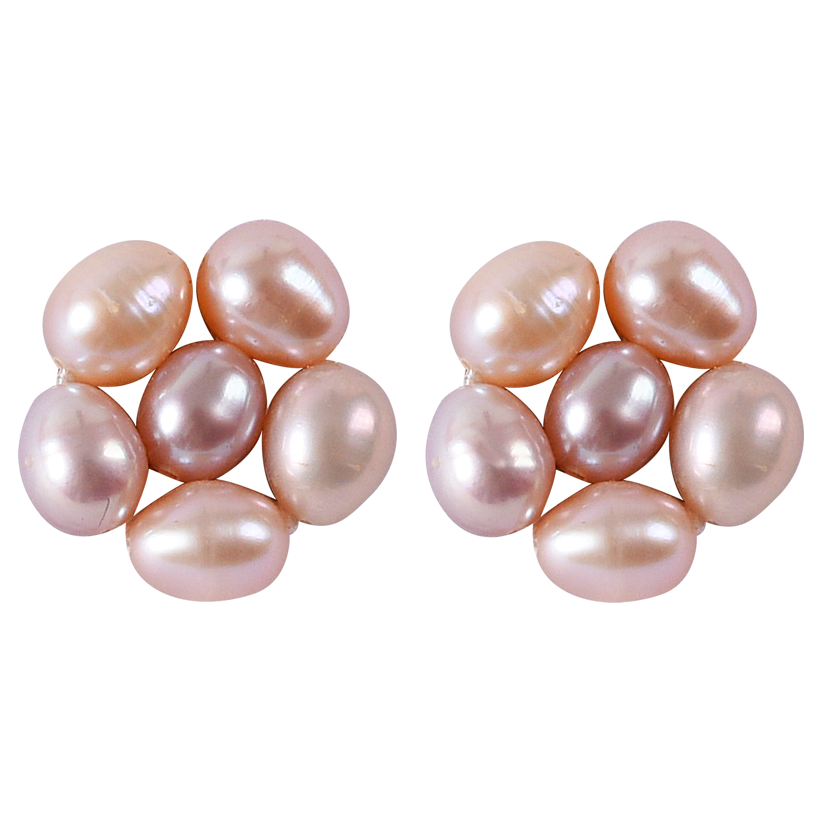 Baroque Shell Pearl Earrings Cream And Light Pink
