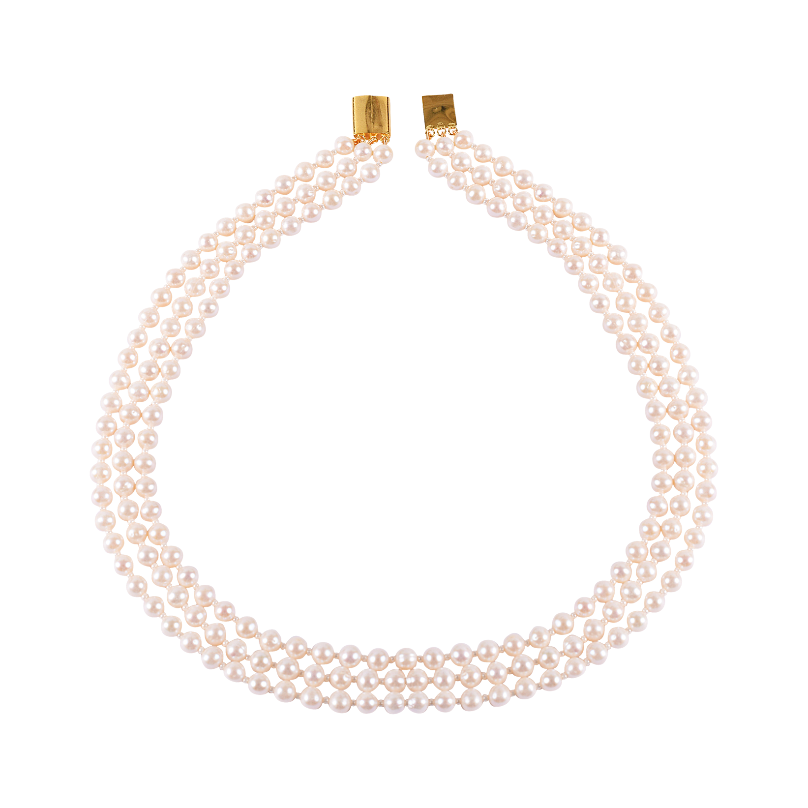 Triple Strand Classic Pearl Necklace - Borneo Pearls