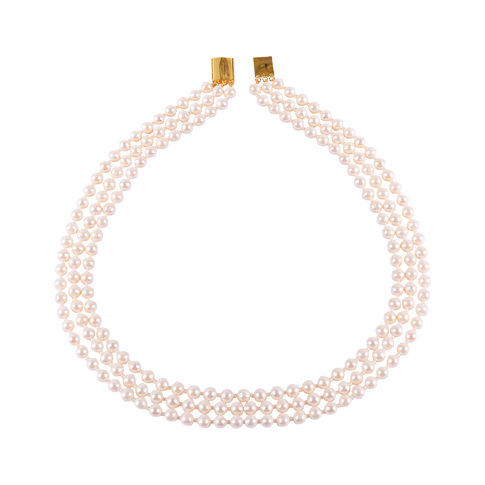 3 layer White Pearl Necklace - CherishBox