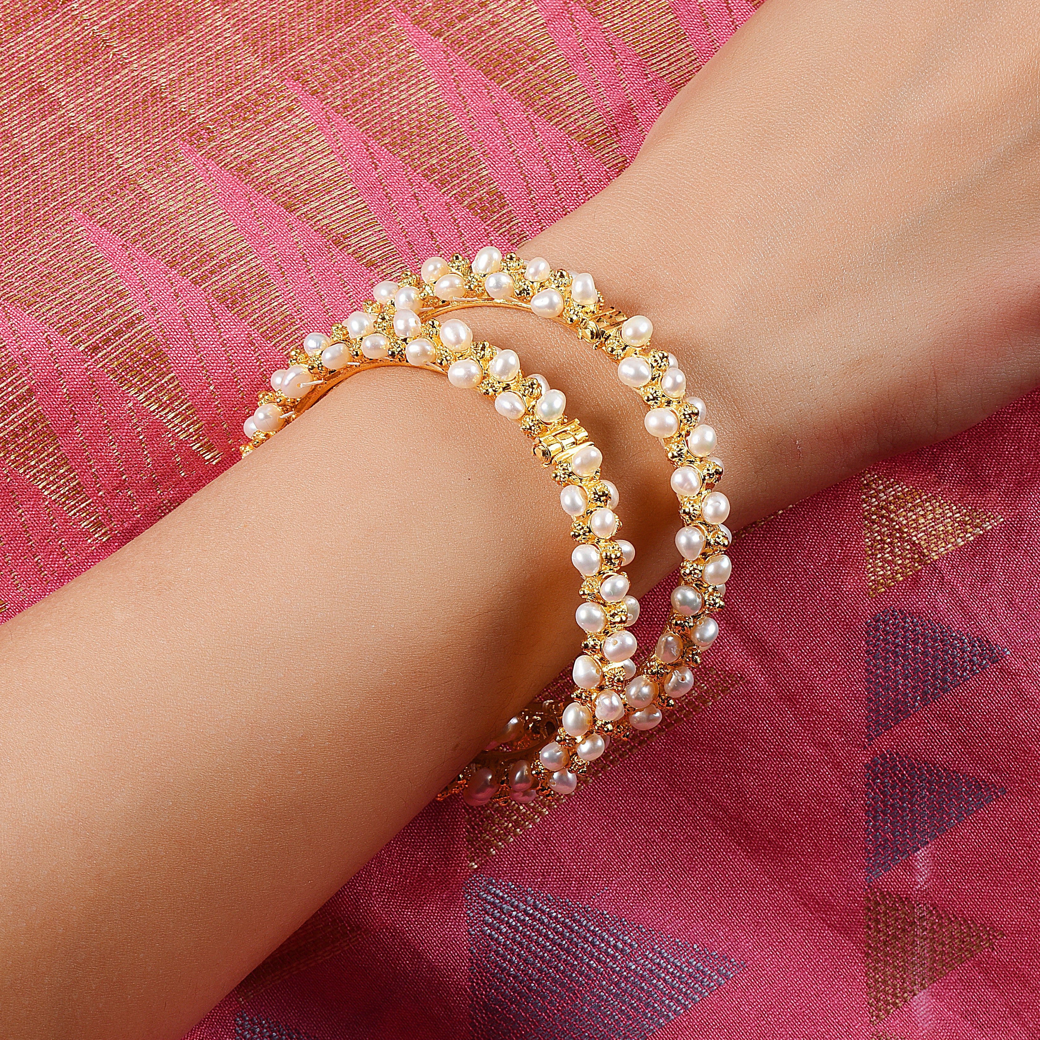 White pearl bangles sale