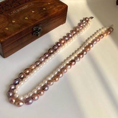 Rose Wine - Baroque Combo Set - CherishBox Real Pearl Jewellery