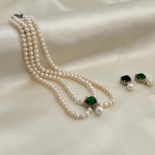 Beautiful Real Pearl Choker Necklace in Silver- CherishBox
