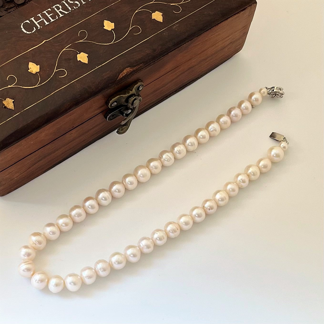 Big White Round Premium Pearl Necklace - CherishBox