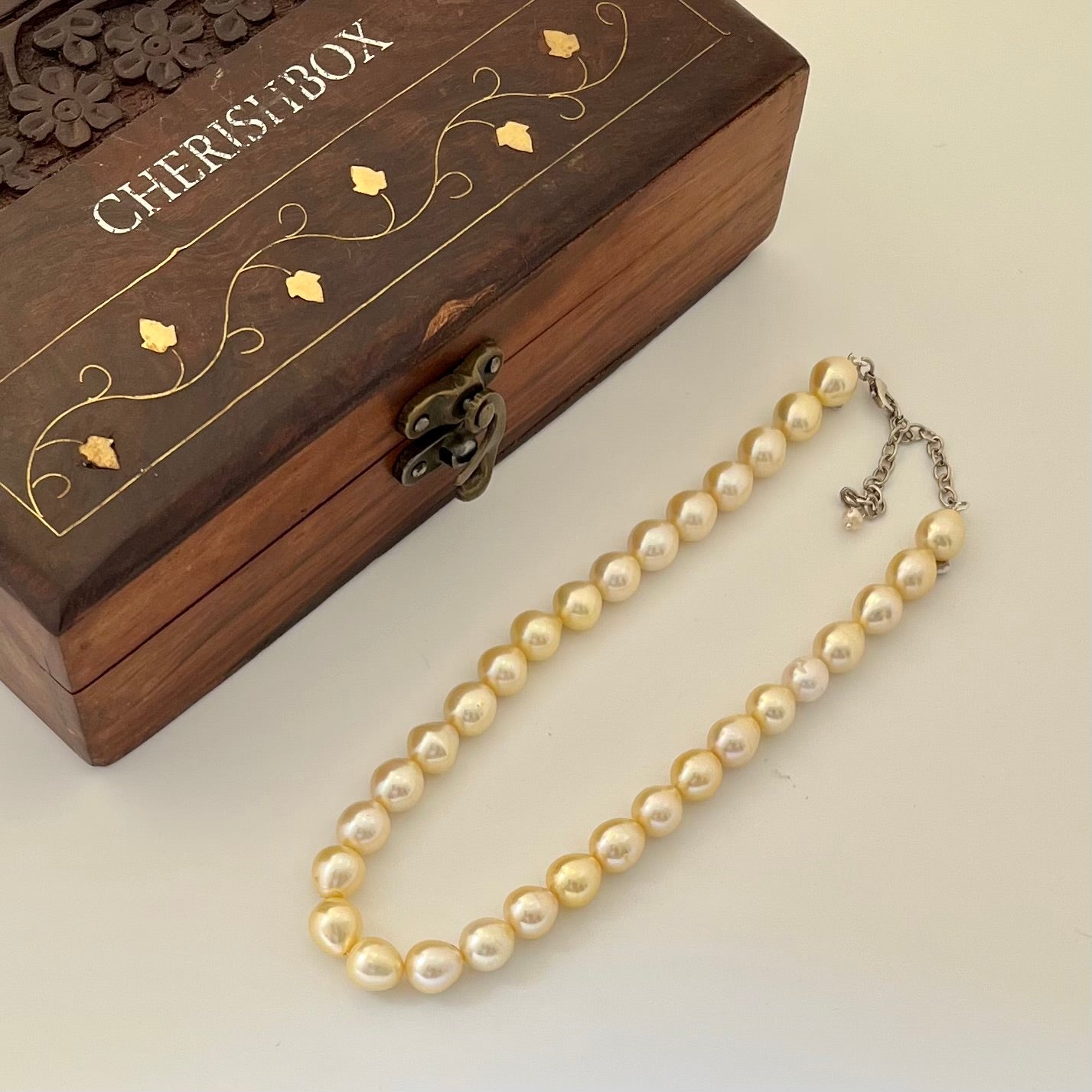 Three Strand Akoya Pearl Necklace with 18k Clasp – Gem Set Love