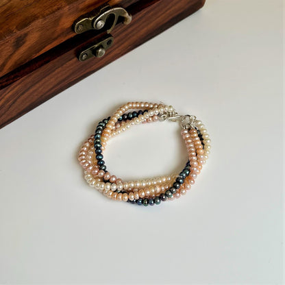 Twisted Multicolored Pearl Bracelet - CherishBox