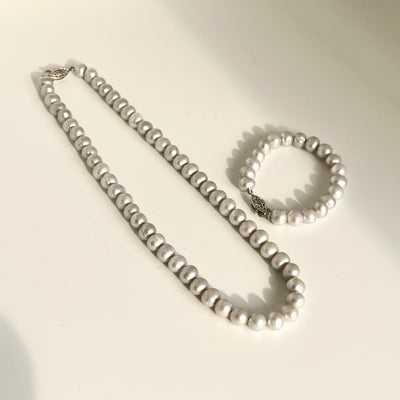 Grey Pearl Necklace Set - CherishBox