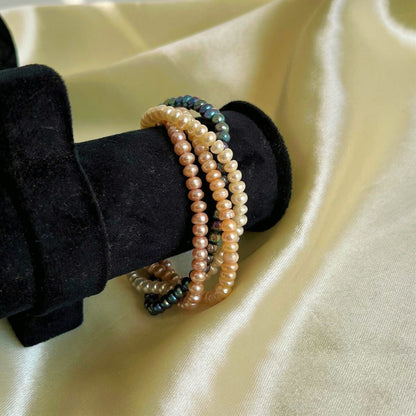 Multicolored Multilayered Real Pearl Bracelet - CherishBox