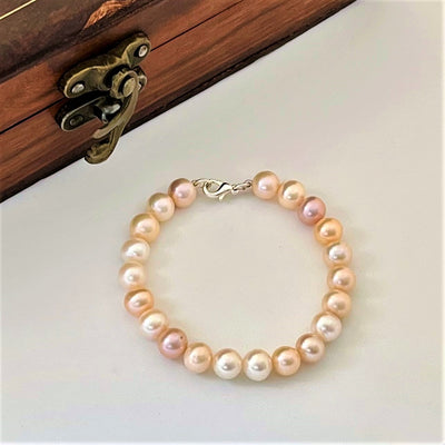 Peach Round Freshwater Pearl Bracelet - CherishBox
