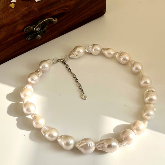 White Freshwater Baroque Pearl Necklace - CherishBox